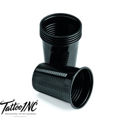 CUPS: PLASTIC - MONOART 'BLACK' 180ML 100 Per Bag