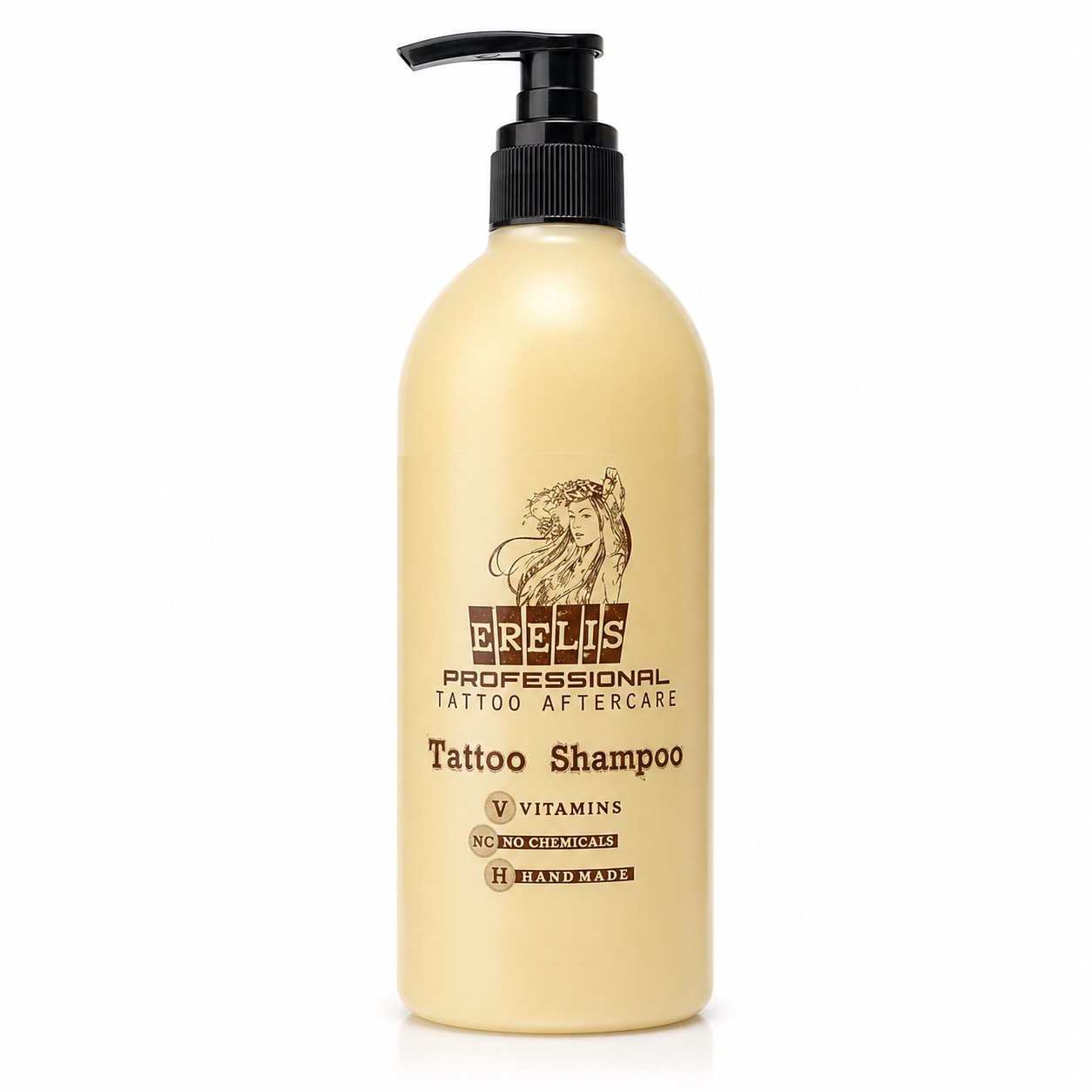 Erelis Professional Tattoo Shampoo 500 ml bottle for professional tattoo wash bottle use from TattooINC South Africa