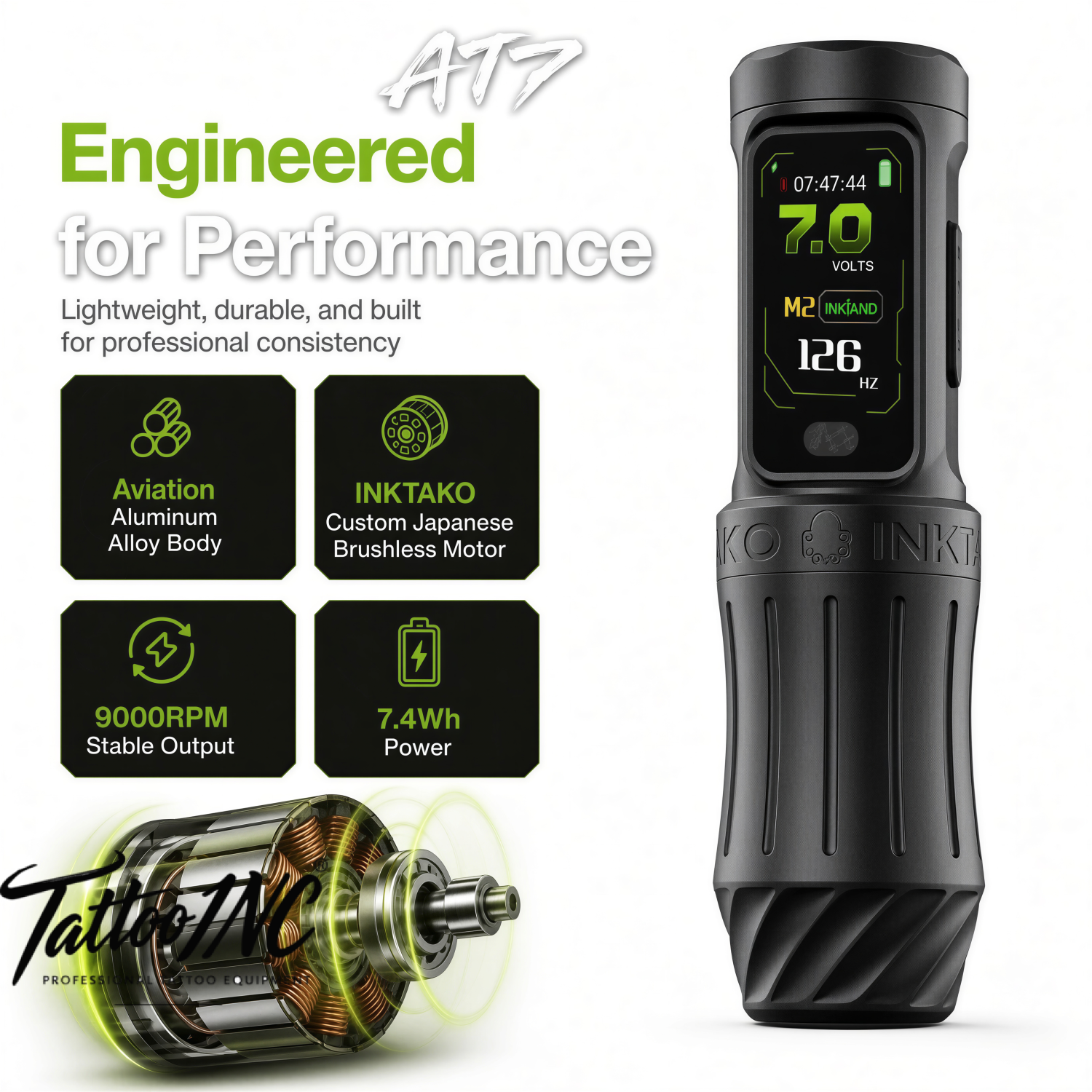 BlackDog INKTAKO AT7 limited professional wireless tattoo machine South Africa