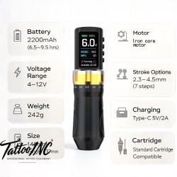AXON Pro Adjustable Stroke Wireless Tattoo Machine