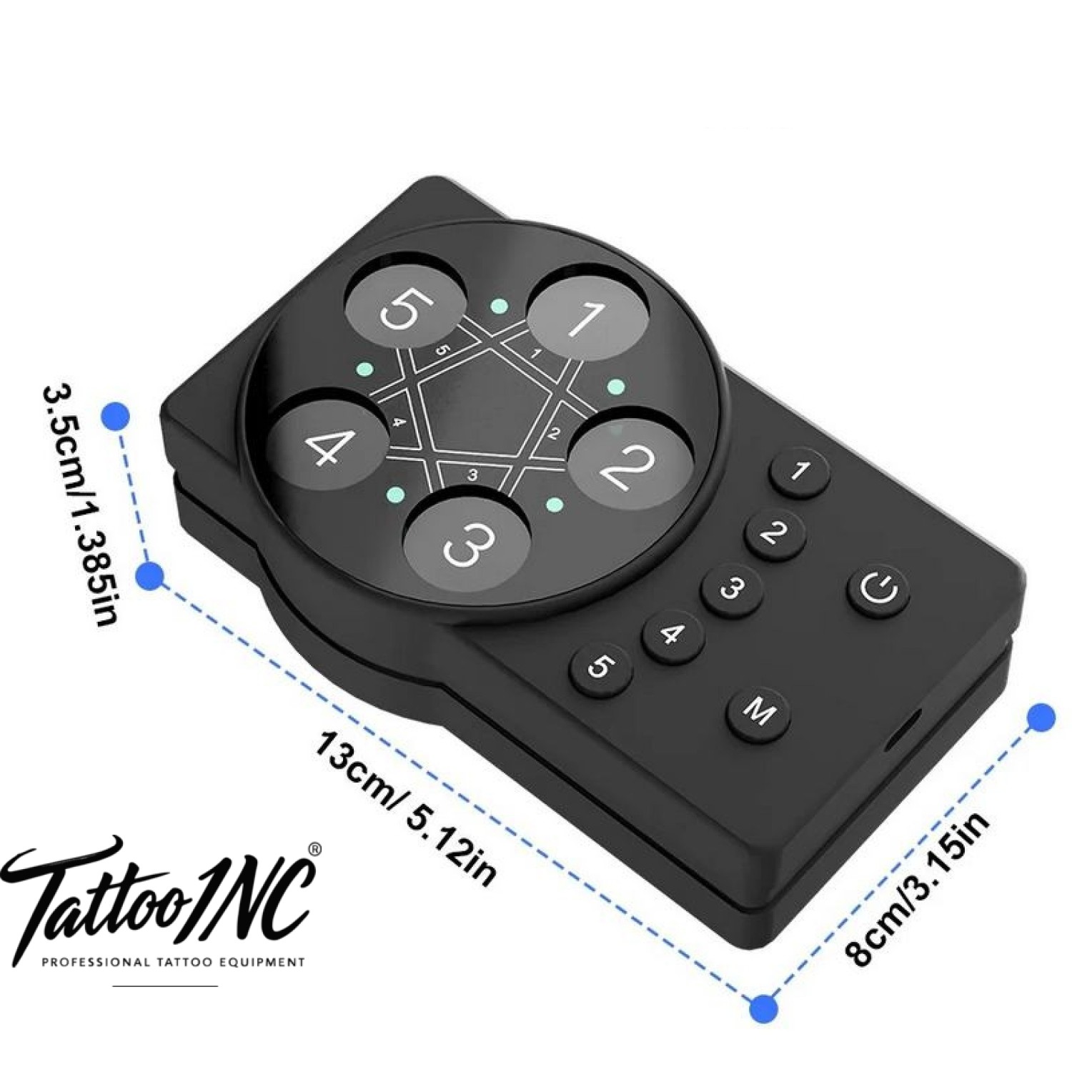Magnetic tattoo ink pigment stirrer in black with cups and magnetic stir sticks