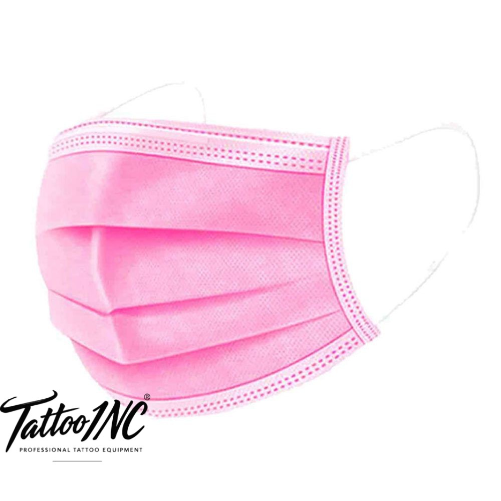 Face Mask Black and Pink 3 Ply