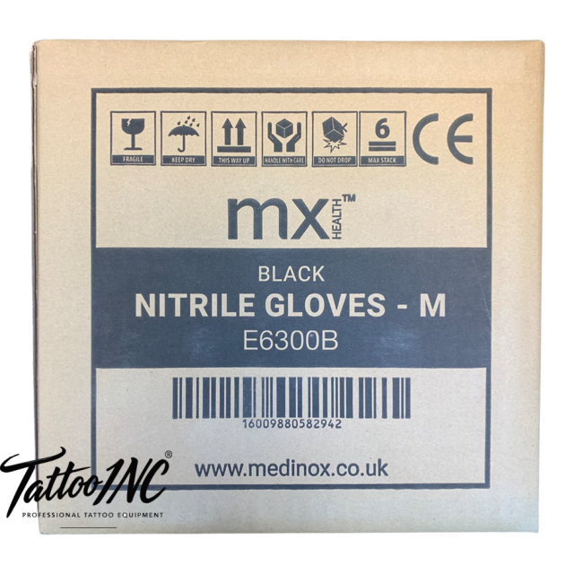 Gloves Black Nitrile Medinox Case of 10