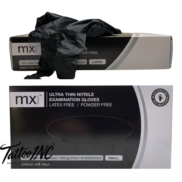 Gloves Black Nitrile Medinox Case of 10