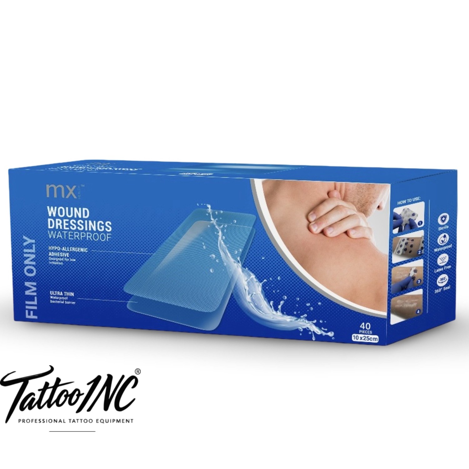 MX™ Waterproof Wound Dressing 10cm x 25cm 40 Pack