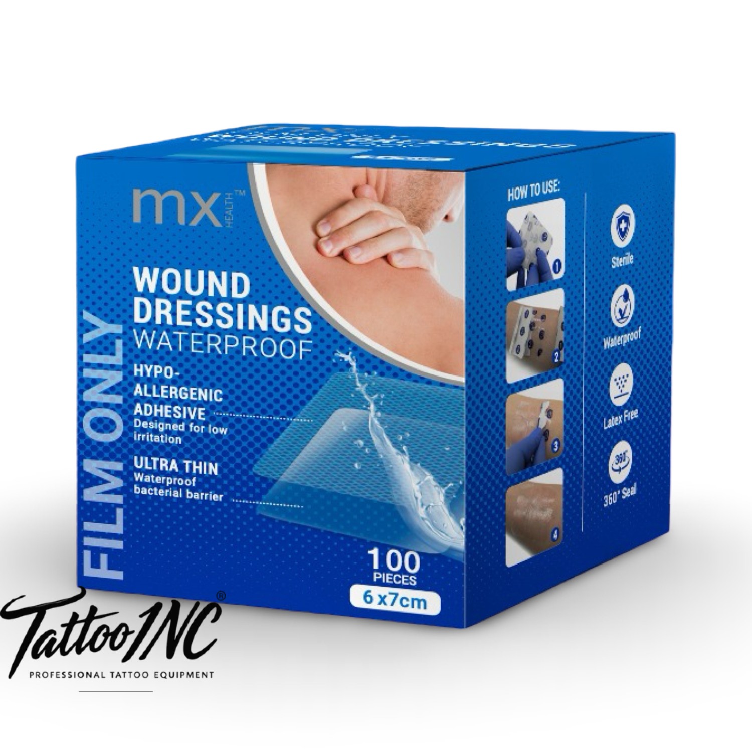 MX™ Waterproof Wound Dressing 6cm x 7cm 100 Pack