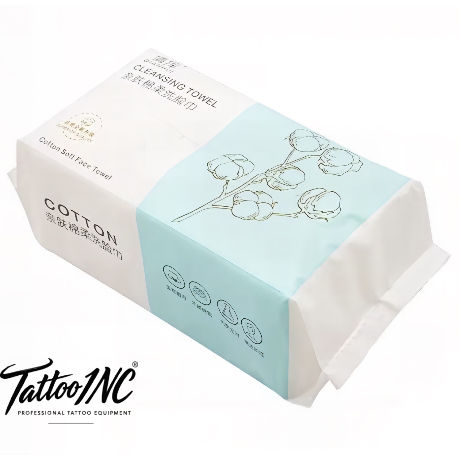 QIANHUI cotton soft cleansing towels 150x200mm 40pcs spunlace nonwoven