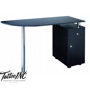 Tattoo Artist Table with Cupboard and Chrome Leg