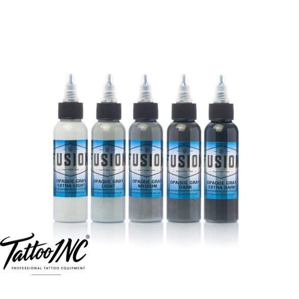Fusion Tattoo Ink Opaque Gray 5-Pack Set — 4oz