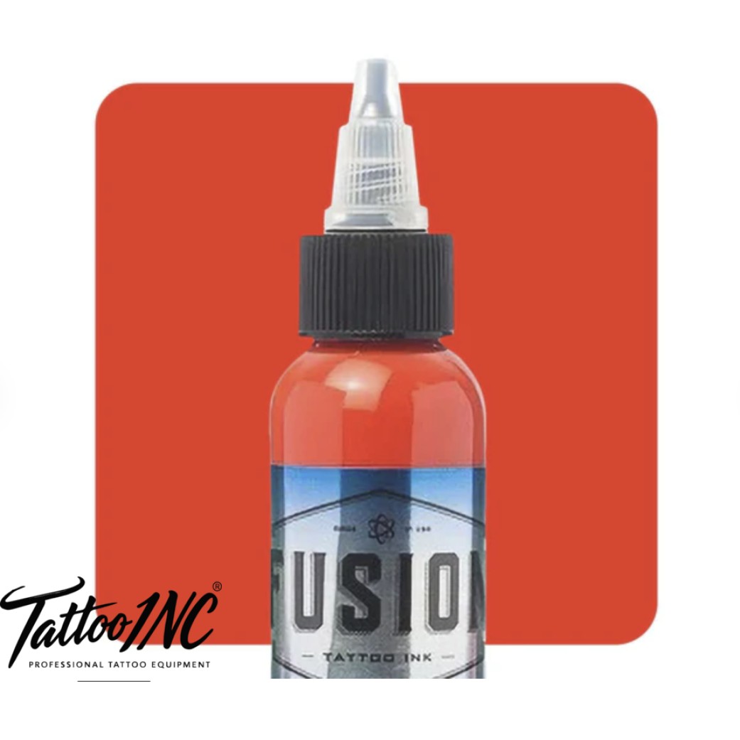 Fusion Tattoo Ink Blood Orange 1oz bottle vivid orange red tattoo ink