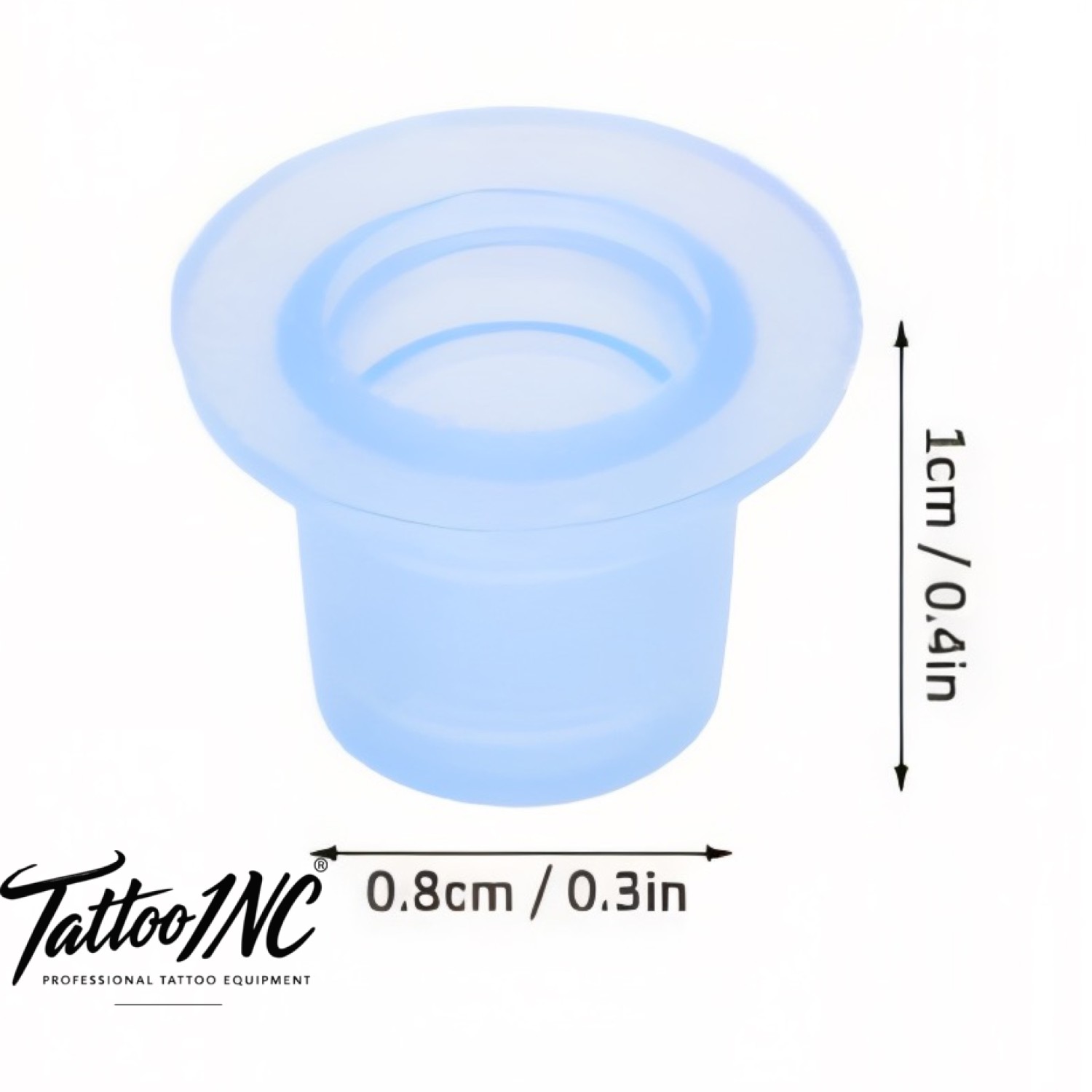 Small Blue Silicone Ink Cup 1.4 cm Rim, 0.7 cm Inner Opening, 1.0 cm Height