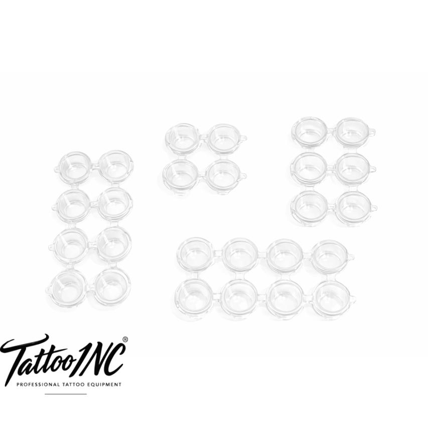 Clear connected ink cups tray, 11 mm cups, 5 rows of 10 cups