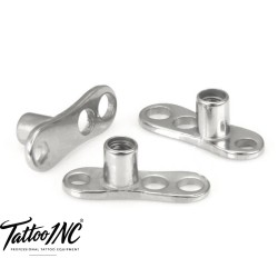 Dermal Anchor with 2mm Rise & 3-Hole Base (14g Titanium)