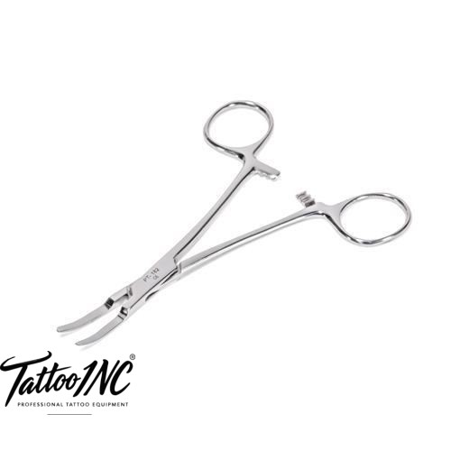 Forceps with Flat Tip (Curved 5.5" Stainless Steel Kelly)