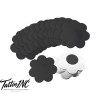 Black nipple pasties for tattoo modesty barrier, self-adhesive matte non-woven fabric