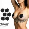 Black nipple pasties for tattoo modesty barrier, self-adhesive matte non-woven fabric