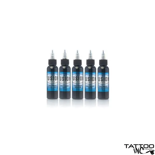 Fusion Tattoo Ink – Greywash 5-Pack Set – 2oz / 4oz