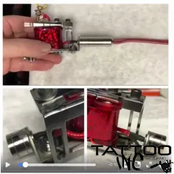 Andy Seb Hand built Liner tattoo machine with Black Dog magnetic clip-cord modification