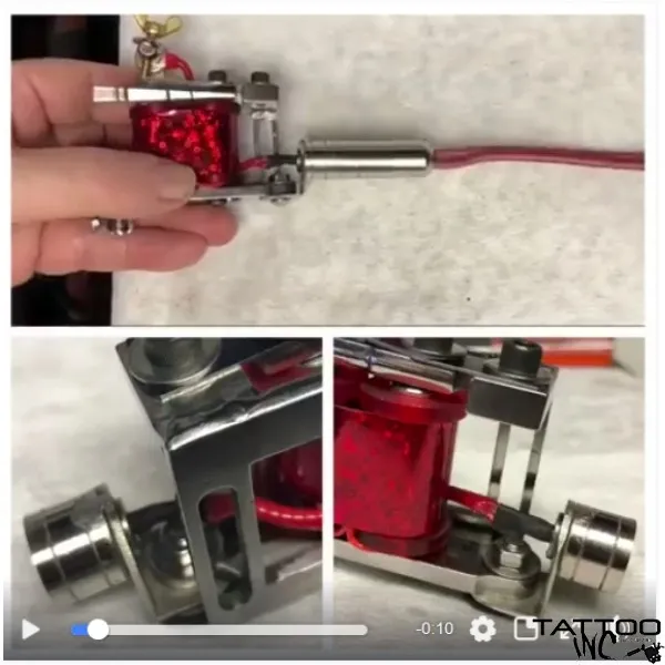 Andy Seb Hand built Liner tattoo machine with Black Dog magnetic clip-cord modification