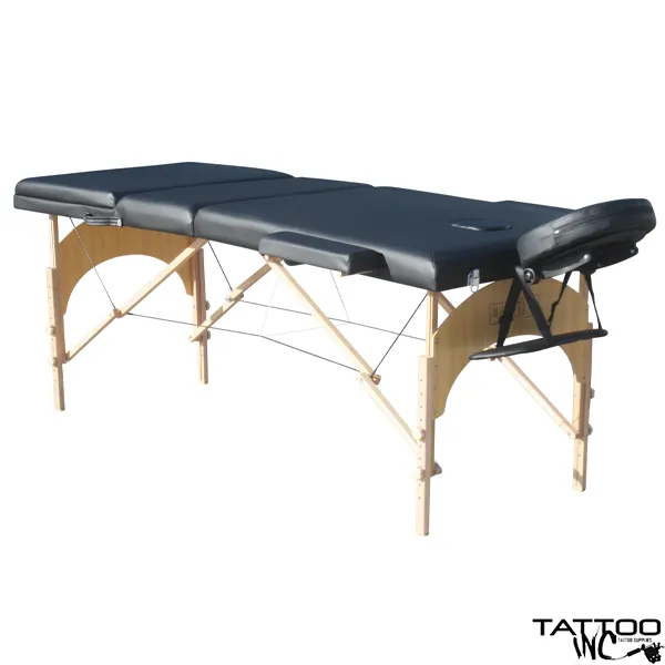 Portable 3 Part Wooden Tattoo Bed (Black) Portable 3 Part Wooden Tattoo Bed (Black)