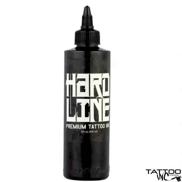 Dynamic Black Hardline Tattoo Ink 8oz bottle for lining and shading