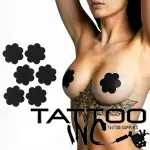 Nipple Pasties - Black (Tattoo Modesty Barrier) Black nipple pasties for tattoo modesty barrier, self-adhesive matte non-woven fabric